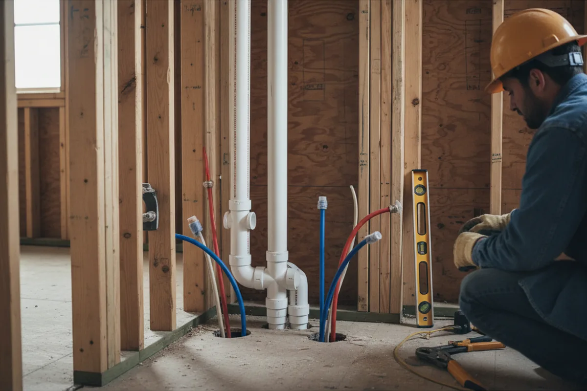 Drain and supply rough-in during Toilet Repair and Installation in Purdon